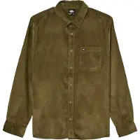 Quiksilver - Camicia in velluto a coste - Smoke Trail Cord Shirt Grape Leaf per Uomo in Cotone - Taglia XL - Kaki