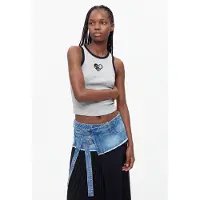 Desigual , Canottiera 100% cotone, Donna, Cotone, Nero, M