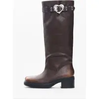 Desigual , stivali bassi effetto pelle, Donna, Acetato, Marrone, 40