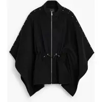 Desigual , Poncho cordoni piercing, Donna, Poliestere, Nero, U