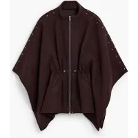 Desigual , Poncho con cerniera e cintura, Donna, Poliestere, Rosso, U