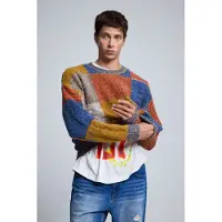 Desigual Pullover blu / senape / arancione / bianco