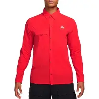 Nike - Camicia stretch e traspirante - M Aireez Btn LS Lt Crimson Summit White in Pelle - Taglia M - rosso