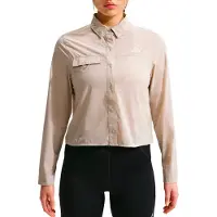 Nike ACG - Camicia elasticizzata e traspirante - W Aireez Btn LS Cream II Summit White per Donne in Pelle - Taglia M - Beige