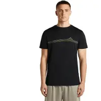 Icebreaker Merino 150 Tech Lite S/S Tee Range Stripes Maglia merino Uomo (XXL, nero)
