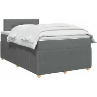 vidaXL Letto a molle con materasso grigio scuro 120 x 200 cm in tessuto