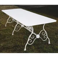 Casa Padrino Tavolo da esterno in stile Art Nouveau "", bianco, 250 cm - Tavolo da giardino in ferro battuto dal design nostalgico - Arredamento da giardino in stile Art Nouveau