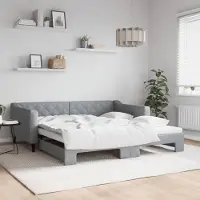 Prolenta Maison Exclusive - Divano letto estraibile grigio chiaro 100x190 cm in tessuto