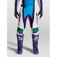 Alpinestars Pantaloni Techstar Maven 2027 White Blithe Blue Green Fluo, Taglia: 36
