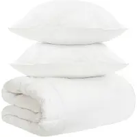 vidaXL Set di lenzuola , 3 pezzi, bianco, in fibra di bambù