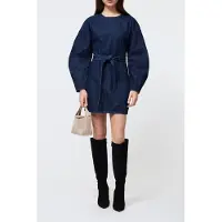 French Connection Leighton Denim Banana Slv Dres Dark Indigo Taglia: 14 | Maxi abiti Outlet | Donna | Blu