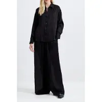 French Connection Terry Crinkle Top Black Taglia: XL | Maglie a manica lunga Outlet | Donna | Nero