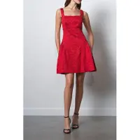 French Connection Crea Jacquard Flared Dress Lipstick Red Taglia: 8 | Abiti Mini Outlet | Donna | Rosso