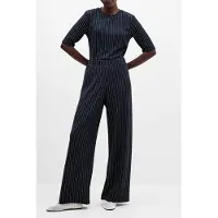 French Connection Regina Jersey Wide Leg Trouser Navy/white Taglia: XL | Pantaloni da completo Outlet | Donna | Blu