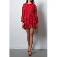 French Connection Kara Print L/s Flared Dress Mars Red/haute Taglia: 10 | Abiti Mini Outlet | Donna | Rosso
