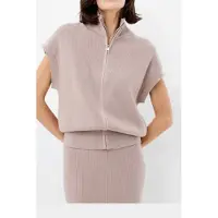 French Connection Ava Zip Through Slvles Vest Taupe Neutral Taupe Neutral Taglia: M | Maglioni a maglia Outlet | Donna | Nero