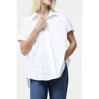French Connection Cambria Cotton Half Lace Shirt Linen White Linen White Taglia: XL | Magliette intime Outlet | Donna | Bianco