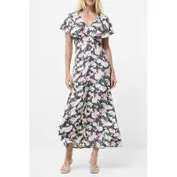 French Connection Ellie Cap Slv Tea Dress Graphite Multi Graphite Multi Taglia: 12 | Abiti Midi Outlet | Donna