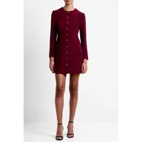 French Connection Celie Button Through Dress Bordeaux Red Bordeaux Red Taglia: 18 | Abiti in T-Shirt Outlet | Donna | Rosso