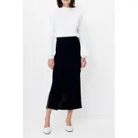 French Connection Ottie Midi Back Slit Skirt Navy Winter White Taglia: L | Minigonne Outlet | Donna | Blu