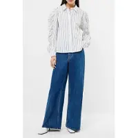 French Connection Cambria Stripe Cotton Lw/khaki Multi Taglia: 6 | Maglie a manica lunga Outlet | Donna
