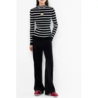 French Connection Melrose Ls Heart Cut Out Jumpe Black/porcelain Crea Taglia: XS | Maglie a manica lunga Outlet | Donna | Nero