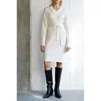 French Connection Cammi Knit Ls Dress Porcelain Cream Taglia: XL | Abiti Midi Outlet | Donna | Bianco