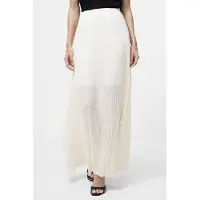 French Connection Saylor Pleated Overlay Skirt Porcelain Cream Porcelain Cream Taglia: 10 | Maxi gonne Outlet | Donna | Bianco