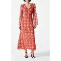 French Connection Rebecca Emina Dress Flame Orange Multi Taglia: 8 | Maxi abiti Outlet | Donna | Arancione