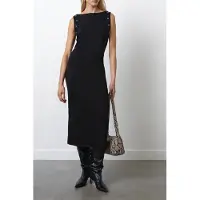 French Connection Orla Jersey Eyelet Midi Dress Black Taglia: L | Abiti Midi Outlet | Donna | Nero