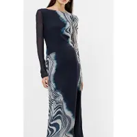 French Connection Celeste Shuri Mesh Midi Dress Petrol Petrol Taglia: XS | Abiti Midi Outlet | Donna