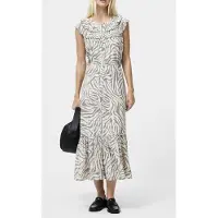 French Connection Josie Delphine Midi Dress Porcelain Cream/blac Taglia: 8 | Abiti in T-Shirt Outlet | Donna | Bianco
