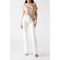 Guess Marciano GUESS Dorian Draped Ss Top Natural Almond Taglia: 44 | Magliette intime Outlet | Donna | Marrone