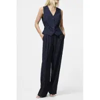 French Connection Pinstripe Tailoring Waistcoat Navy/w.white Navy/w.white Taglia: S | Magliette intime Outlet | Donna | Blu