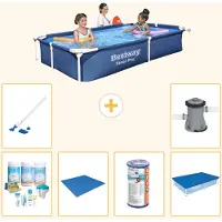 Bestway Steel Pro, piscina rettangolare - 221x150x43 cm - 7 pezzi - Modello S22213