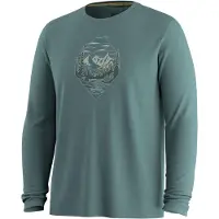 Smartwool Wander Valley Active Long Sleeve Graphic Tee Maglia a manica lunga merino Uomo (XL, turchese)