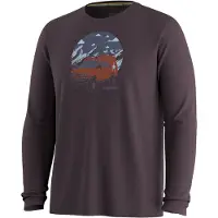 Smartwool First Chair Pursuit Active Long Sleeve Graphic Tee Maglia a manica lunga merino Uomo (L, grigio)