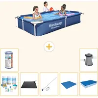 Bestway Steel Pro, piscina rettangolare - 221x150x43 cm - 8 pezzi - Modello S22225