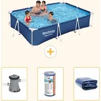 Bestway Steel Pro, piscina rettangolare - 300x201x66 cm - 4 pezzi - Modello S22301
