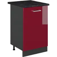 Vicco Mobiletto base cucina R-Line Rosso lucido/Antracite 50 cm piano di lavoro Antracite, Model 70244