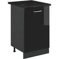 Vicco Mobiletto base cucina R-Line Nero lucido/Antracite 50 cm piano di lavoro Antracite, Model 70268
