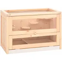 vidaXL Gabbia per criceti 60x35,5x42 cm in legno massiccio d'abete