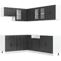 vidaXL Set di mobili da cucina da 11 pezzi Lucca in legno nero