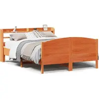 vidaXL Letto in legno massiccio senza materasso Wax brown 150x200 cm Legno di pino