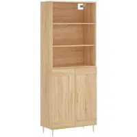 vidaXL Credenza Sonoma-quercia 69,5x34x180 cm Materiale a base di legno