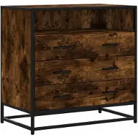 vidaXL Cassettiera in rovere fumé 70x41x70 cm Materiale a base di legno