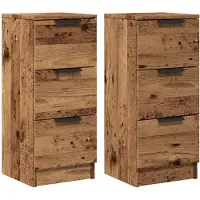 vidaXL Credenze 2 pz. Aspetto legno recuperato 30x30x70 cm materiale a base di legno