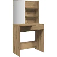 vidaXL Comodino con specchio Rovere artigianale 74,5x40x141 cm