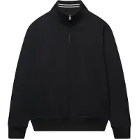 Superdry per uomo. M2014700A Felpa con mezza zip Essential Serif Logo Half nera (M), Nero, Casual, Cotone