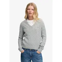 Superdry per donna. W6110748A Maglione Washed Cable grigio (S), Casual, Cotone